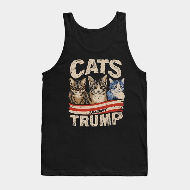 Cats Against Trump, Funny Cat Tank Top by SimpliPrinter